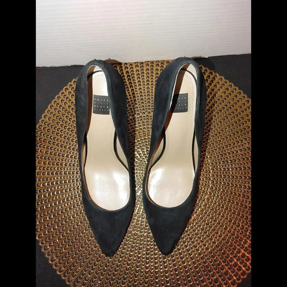 White House Black Market Hope Suede Heels Size 8.5M - Picture 3 of 7